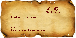 Later Iduna névjegykártya